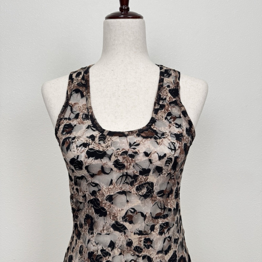 Vtg 90s Wet Seal Top Womens Medium Black Brown Floral‎ Fairy Grunge Sheer Moody - Picture 3 of 13